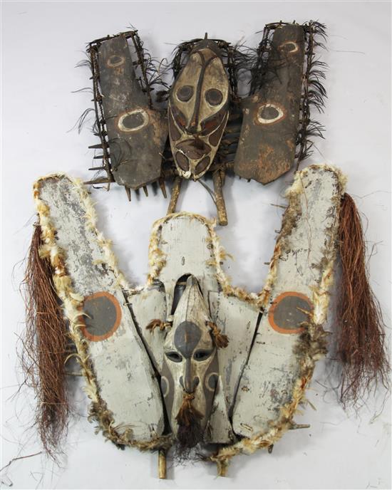 Two Sepik River canoe shields